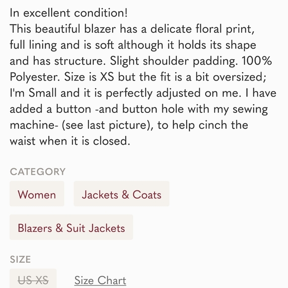 Cynthia Rowley floral black blazer - Picture 4 of 4